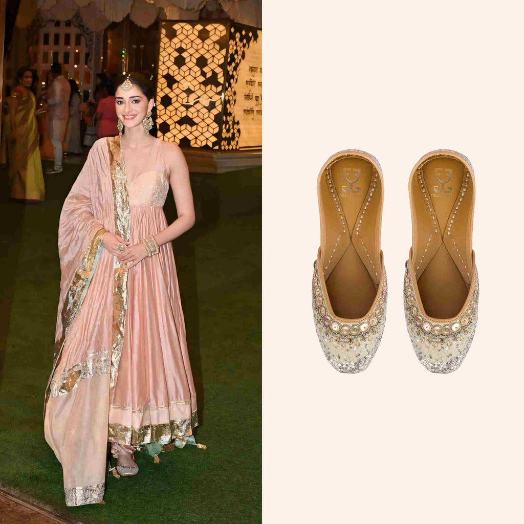 Ananya Panday in Pixie Dust Juttis - Silver & Gold