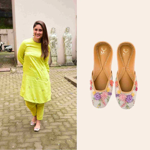 Kareena Kapoor in Take a Rain Bow Juttis