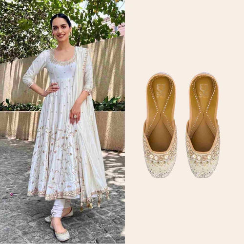 Manushi Chhillar in Pixie Dust Juttis Silver & Gold