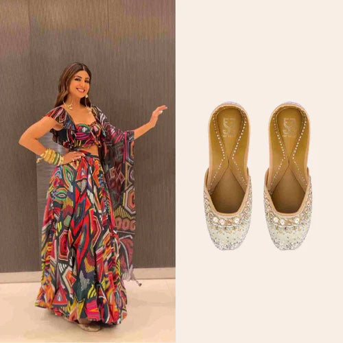 Shilpa Shetty in Pixie Dust Juttis Silver & Gold