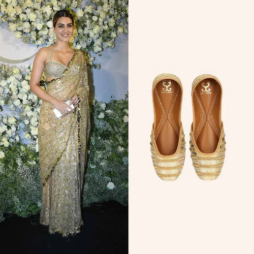 Kriti Sanon in Golden Sunrise Juttis