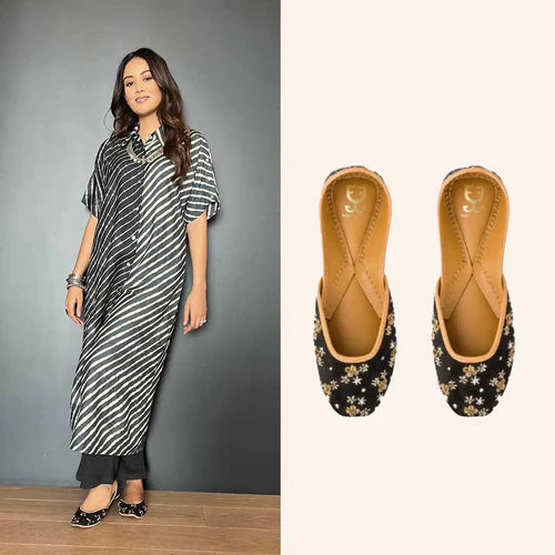 Mira Rajput in Shadow Play Juttis